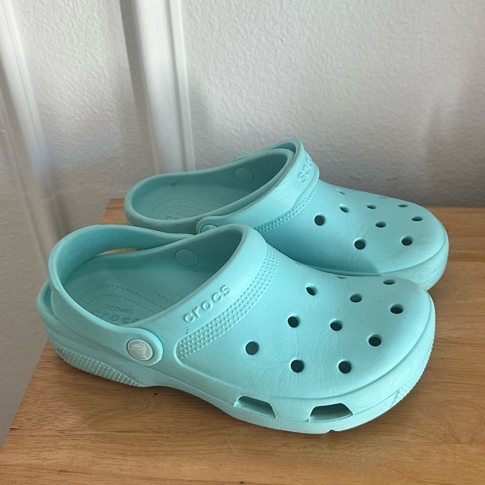 Blue Crocs in great condition